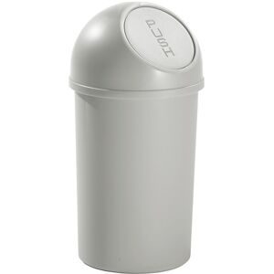 Push-Abfallbehälter, aus Polypropylen, lichtgrau, Volumen 13 l, VE 6 Stk helit