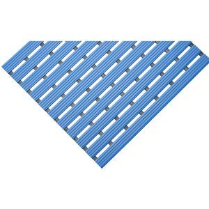 PVC-Profilmatte, pro lfd. m, Lauffläche aus Hart-PVC, rutschsicher, Breite 600 mm, blau EHA