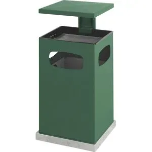 undefined, Ascher-Papierkorb mit abnehmbarem Dach, 72 Liter, grün