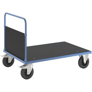 Plattformwagen KM33, 1 Stirnwand, LxB 1200 x 800 mm, 2 Lenkrollen mit Stopp, 2 Bockrollen Kongamek