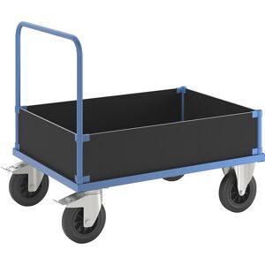 Plattformwagen KM33, Kofferaufbau niedrig, LxB 1000 x 700 mm, 2 Lenkrollen mit Stopp, 2 Bockrollen Kongamek