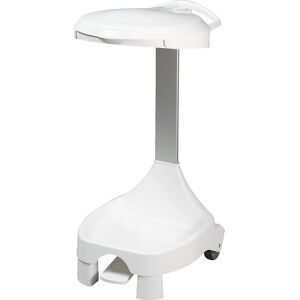 EVO-PRODUCTS, Mobiler Pedal-Abfallsackhalter Delta II, für 120-Liter-Säcke, 2 Räder + 2 Standfüsse, Gestell und Deckel weiss