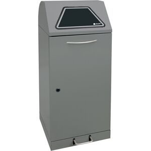 stumpf® Wertstoffsammler mit Fusspedal, inkl. Abfallsackhalter, Stahlblech, verzinkt, 120 Liter, graualuminium