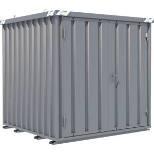 kaiserkraft Schnellbau-Container, verzinkt, Außen-BxHxT 2100 x 2100 x 2100 mm, 2 Flügeltüren