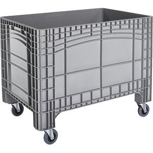 ALPHA Paletten, Grossbehälter XL, HxBxT 800 x 1.200 x 800 mm, 535 Liter, 4 Lenkrollen mit Bremse, grau