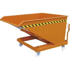 kaiserkraft Kippbehälter, mit Scheren-Kipp-Mechanismus, Volumen 500 l, reinorange RAL 2004