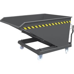 kaiserkraft Kippbehälter, mit Scheren-Kipp-Mechanismus, Volumen 750 l, anthrazitgrau RAL 7016