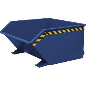 Kippbehälter, in niedriger Bauhöhe, Volumen 500 l, enzianblau RAL 5010 Eichinger