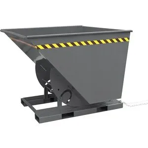 Eichinger® Kippbehälter in hoher Bauhöhe, quer zur und in Fahrtrichtung kippbar, 1000 kg, 500 Liter, anthrazitgrau
