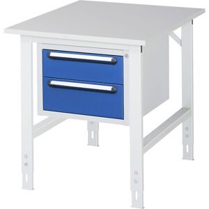 RAU, RAU höhenverstellbarer Werktisch Serie TOM, HxBxT 760-1.080 x 750 x 1.000 mm, 2 Schubladen, Arbeitsplatte Melamin-Belag