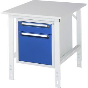 RAU, RAU höhenverstellbarer Werktisch Serie TOM, HxBxT 760-1.080 x 750 x 1.000 mm, 2 Schubladen, Arbeitsplatte Melamin-Belag
