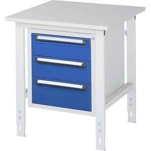 kaiserkraft Arbeitstisch mit Schubladenschrank, Unterbau-Container mit 3 Schubladen 2 x 150, 1 x 180 mm, BxT 750 x 800 mm, M-Platte, Stärke 22 mm