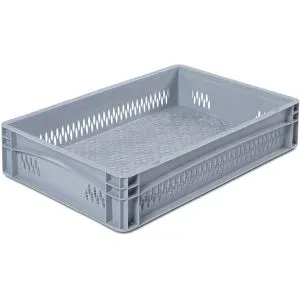 kaiserkraft Euronorm-Behälter, LxB 600 x 400 mm, Wände und Boden durchbrochen, Höhe 120 mm