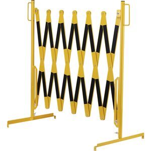Scherengitter, mit 2 Standfüßen, gelb / schwarz, Länge max. 4000 mm CrashStop