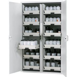 asecos®, Säuren- und Laugenschrank  asecos SL-CLASSIC, Flügeltüren, Front Lichtgrau, B 1197 x T 603 x H 1965 mm