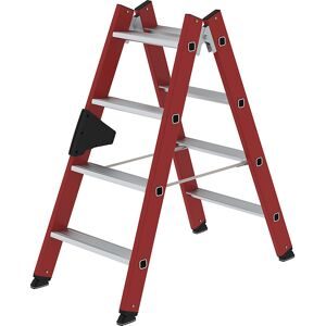 MUNK, Munk Stufen-Stehleiter beidseitig begehbar GFK / Alu 2x4 Stufen