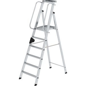 Alu-Stehleiter mit großer Plattform, Handlauf beidseitig, 6 Stufen inkl. Plattform MUNK