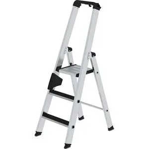 Stufen-Stehleiter CLIP-STEP, einseitig begehbar, geriffelt, 3 Stufen MUNK