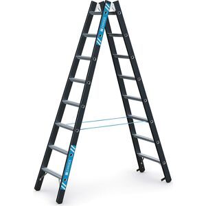 Schwerlast-Stehleiter, beidseitig begehbar, 2 x 8 Sprossen ZARGES