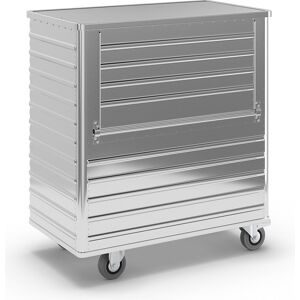 Gmoehling, Transportwagen aus Leichtmetall, abklappbare Längswand, 1050 Liter, mit Deckel