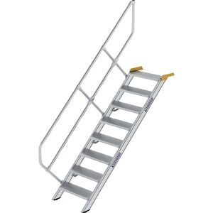 MUNK, Munk Treppe 45° Stufenbreite 800 mm 8 Stufen Aluminium geriffelt
