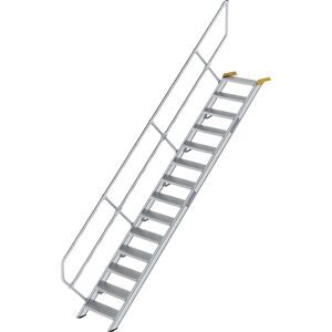 MUNK, Munk Treppe 45° Stufenbreite 800 mm 14 Stufen Aluminium geriffelt