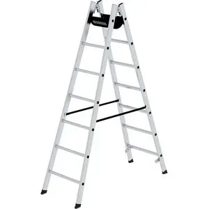 MUNK Günzburger Steigtechnik, MUNK Günzburger Steigtechnik 11154 Aluminium Stufen-Doppelleiter Arbeitshöhe (max.): 3.2 m Silber 8.7 kg