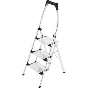 Hailo, Hailo Klapptrittleiter Living Step Silber, Schwarz 3 Stufen