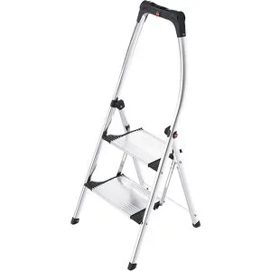 Hailo, Hailo Klapptrittleiter Living Step Silber, Schwarz 2 Stufen 119 cm