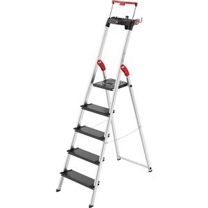 Hailo, Hailo Stufenleiter L100 Topline Silber 5 Stufen 48 x 101 x 187 cm
