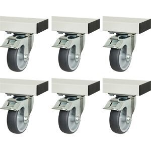 Rollensatz für adlatus 300, 6 Lenkrollen mit Feststeller, BxL 100 x 30 mm RAU