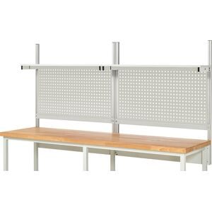 RAU, RAU Werkbank-Aufbau, HxBxT 1.130 x 2.500 x 350 mm, mit 2 Etagenboards melaminharzbeschichtete Platte und 2 Halteschienen, Komplettset 01 für Produktbreite 2.500 mm