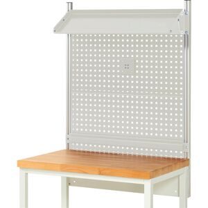 RAU, RAU Werkbank-Aufbau, HxBxT 1.130 x 1.000 x 350 mm, mit 1 neigbaren Metallablage, 1 Halteschiene und 1 Flachbildschirmhalter, Komplettset 02 für Produktbreite 1.000 mm