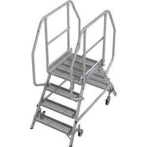 KRAUSE, KRAUSE® STABILO fahrbare Podestleiter, beidseitig begehbar, Profilrost R13, 2 x 4 Stufen