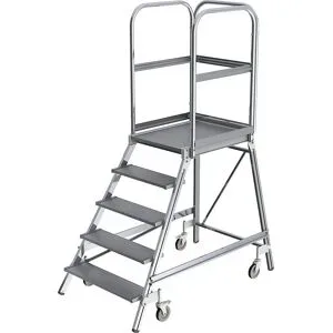 MUNK Günzburger Steigtechnik, MUNK Günzburger Steigtechnik 50105 Aluminium Podestleiter Arbeitshöhe (max.): 3.2 m Silber 35 kg