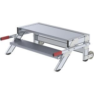MUNK, Munk Arbeitspodest fahrbar, Stufenbreite 1000 mm, Aluminium geriffelt 2 Stufen