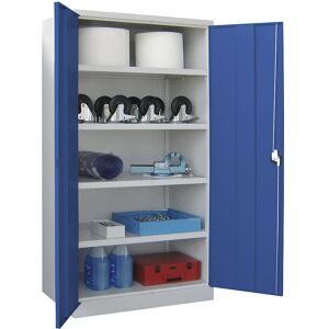 Schwerlastschrank, Höhe 1950 mm, 4 Fachböden, grau / blau Pavoy