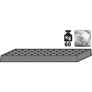 asecos®, Lochblecheinsatz Standard für asecos Chemikalienschränke der CS und CX Serie, Stahlblech, B 976 x T 427 x H 41 mm, bis 60 kg