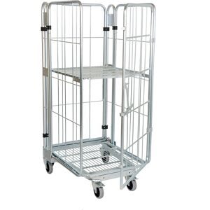 undefined, Nestbarer Rollbehälter, 4-seitig, verzinkt, Traglast 500 kg, mit 1 klappbaren ZB
