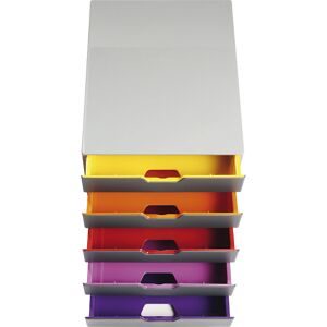 DURABLE, DURABLE Schubladenbox Varicolor 5 -C4 7605/27 farbige Griffe, 5 Schubladen