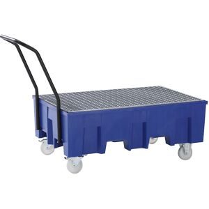 undefined, Auffangwanne PE, fahrbar, für 2 x 200 l Fass, mit verzinktem Gitterrost