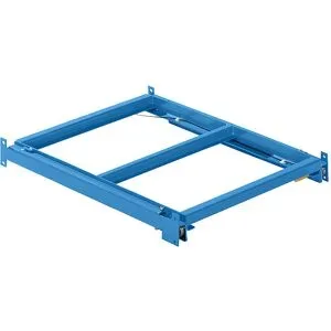 Auszugrahmen, BxT 890 x 1260 mm, Fachlast 800 kg, 65% ausziehbar, lichtblau LISTA