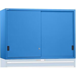 Aufsatzschrank mit Schiebetüren, Türen aus Vollblech, HxBxT 1000 x 1023 x 725 mm, lichtblau LISTA