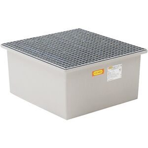CEMO, GFK-Auffangwanne 220/1 CEMO, 210 l Auffangvolumen, B 850 x T x 850 x H 400 mm, mit verzinktem Gitterrost