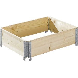 Aufsatzrahmen aus Holz, mit 4 Scharnieren, für Paletten 1000 x 800 mm, Nutzhöhe 200 mm ratioform