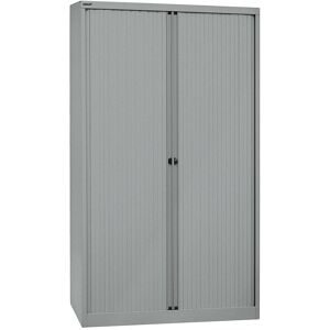 Euro-Rollladenschrank, Breite 1200 mm, 4 Fachböden, silber BISLEY