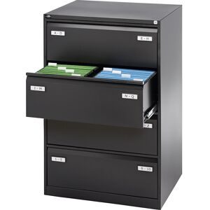 Bisley, Hängeregistraturschrank LIGHT, 2-bahnig, 4 Schübe, DIN A4 quer, tiefschwarz, ab 2 Stk BISLEY