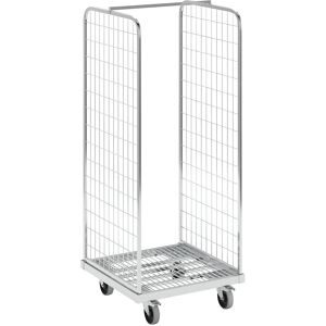 rolltainer®, Stahl-Rollbehälter in Euro-Mass, mit Stabilitätsrohr, 2-seitig, Ladefläche BxT 600 x 560 mm