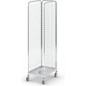 kaiserkraft Stahlrollbehälter, LxB 640 x 460 mm, 3-seitig, mit Rückwand