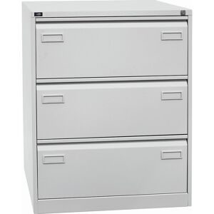 Bisley, BISLEY Hängeregisterschrank LIGHT mit Griffleiste, 2-bahnig, 3 Schubladen, lichtgrau
